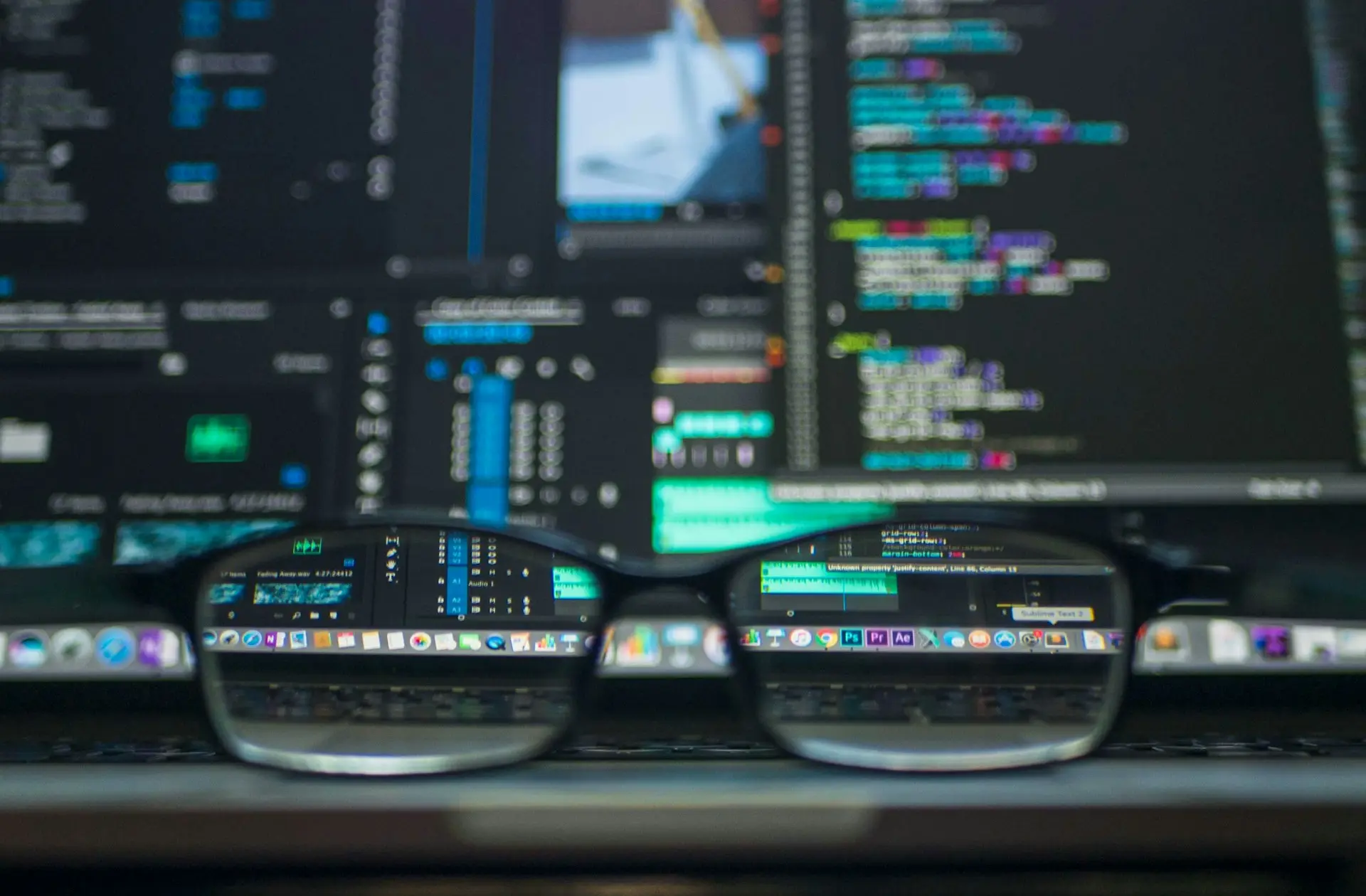 closeup photo of eyeglasses